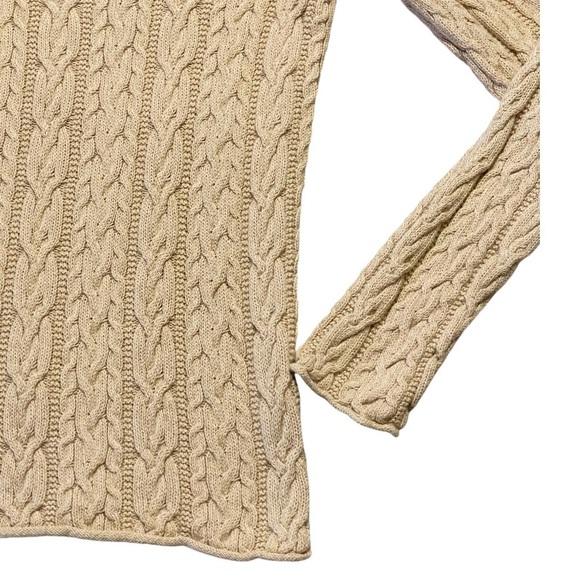 Lauren Ralph Lauren 100% Cotton Fitted Cable Knit Sweater Sz L Preppy Classic - Picture 2 of 7